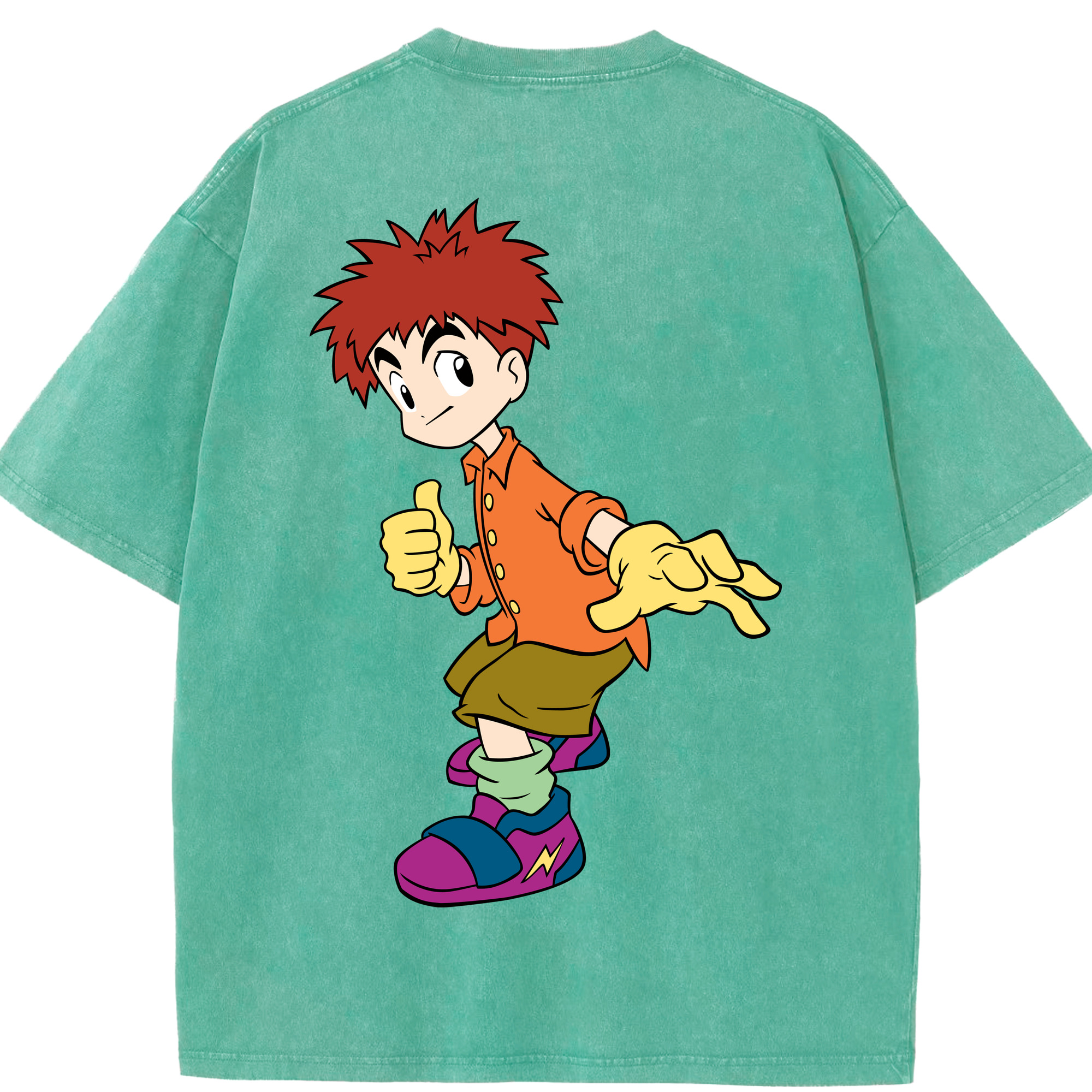 （画像用） Digimon デジタルモンスター/デジモン 綿100% ヴィンテージ風 半袖Tシャツ（背面プリント）